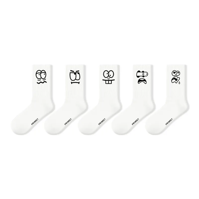 Primeet Mid Calf Socks Unisex 5 Pack-30