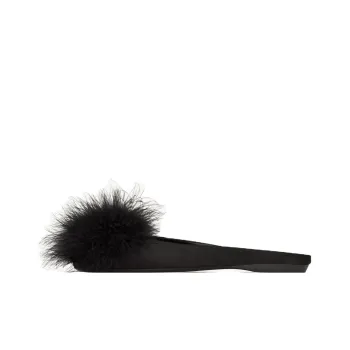 SAINT LAURENT Wrap toe Slippers Women's Black