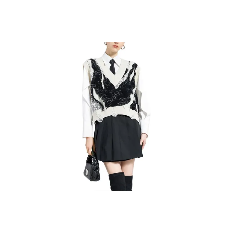 BESIONIA FW23 Sweater Women's Black White-3