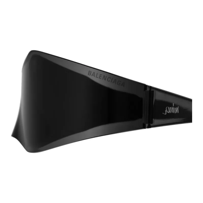 Balenciaga Injection Molded Nylon Irregular Shape Sunglasses Women's Black-2