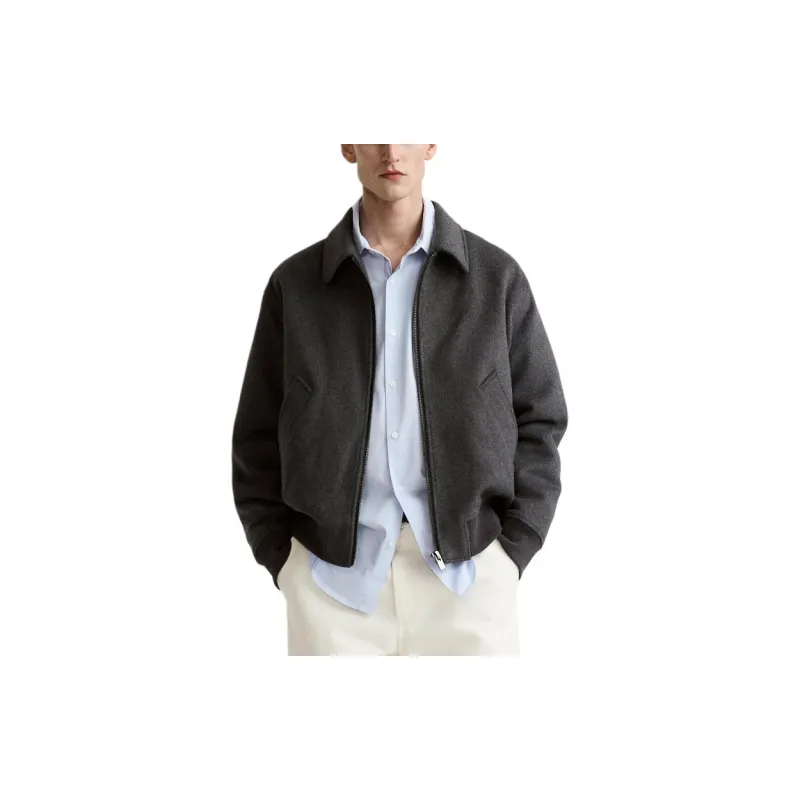 ZARA Puffer Jackets Men Gray-1
