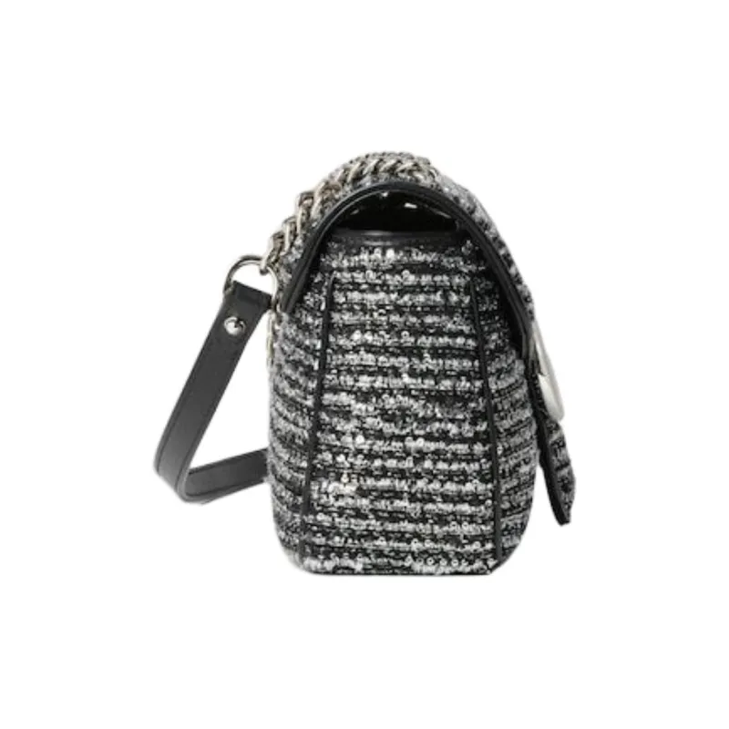 GUCCI GG Marmont Woolen Envelope Bag Handbag Shoulder Bag Small Size Women's Black-2
