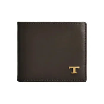 TOD'S Logo Plaque Bi Fold Wallet