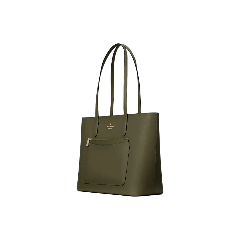 Kate Spade Staci Cross-Patterned PVC Tote Bag Shopping Bag Handbag Shoulder Bag Large Size Women's Seaweed Green-1
