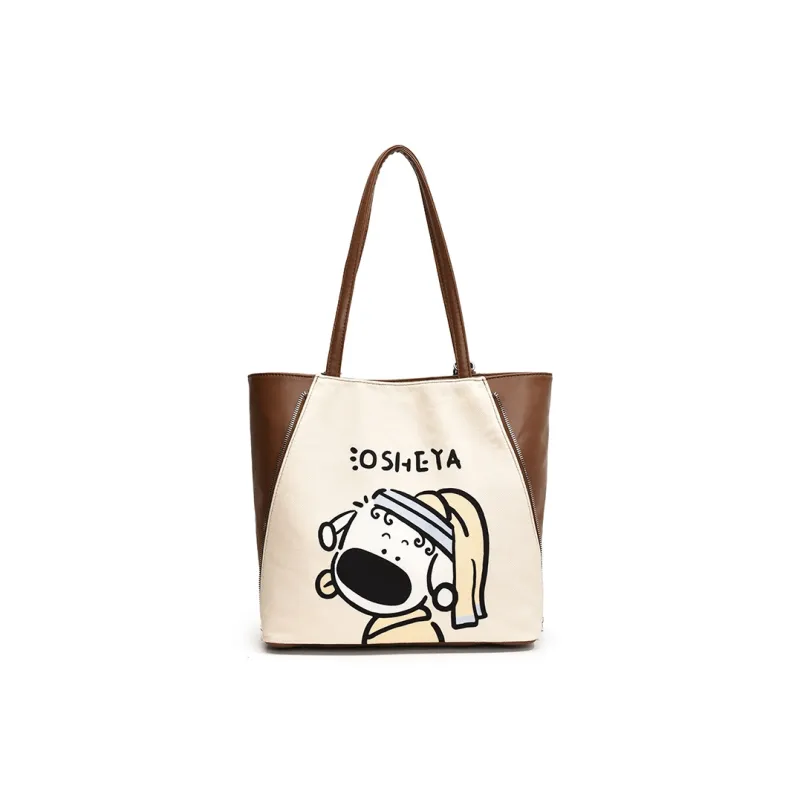 BRINCH PU Tote Bag Shopping Bag Crossbody Bag Shoulder Bag Women's Coffee Beauty/Brown/Black-3