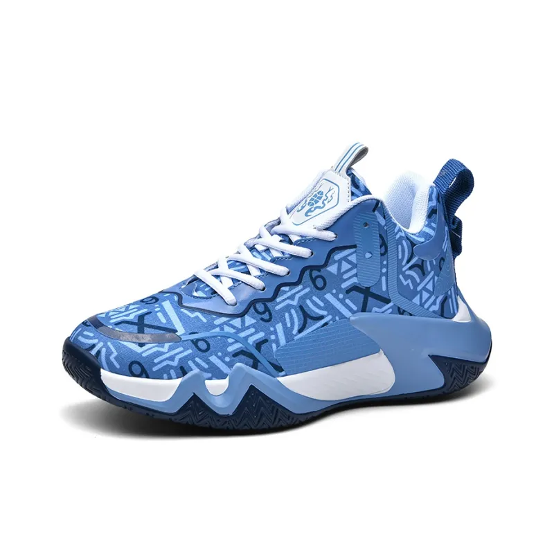 Wooden Rabbit Anti Slip Wear Resistant Mid Top Basketball Shoes Men's-6