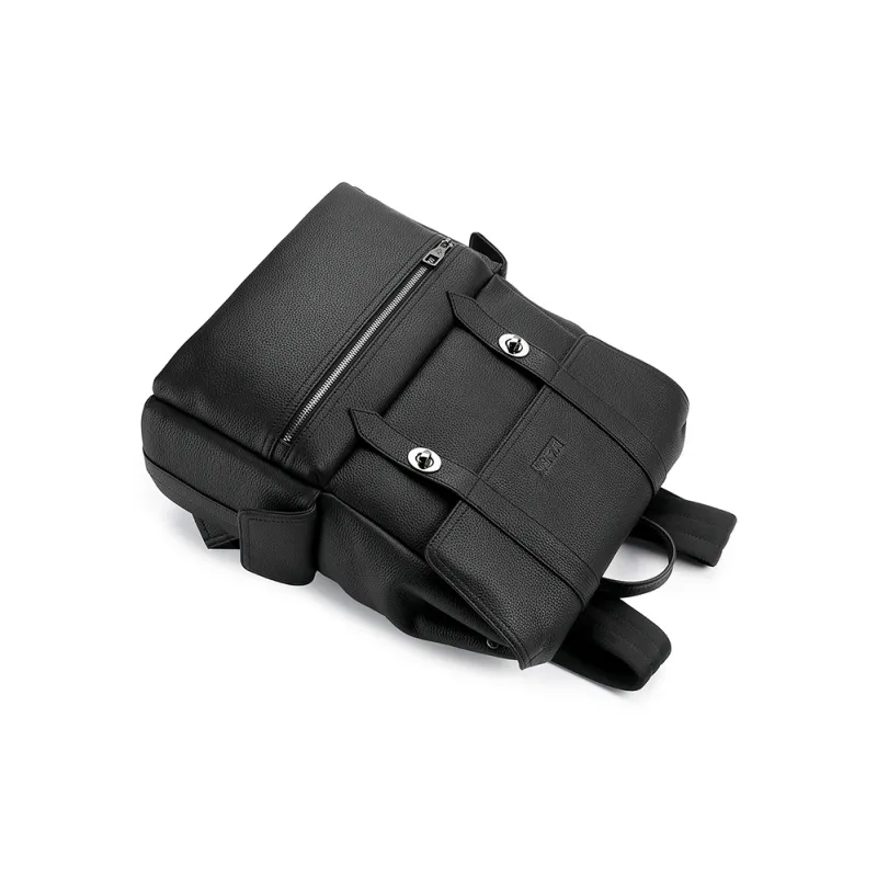FAIRWHALE Cow Leather Backpack Tubas Men's Black-4