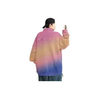 JCUI Denim Jacket Unisex Red Orange