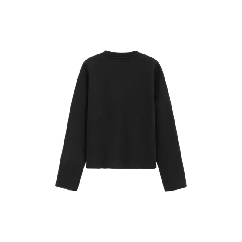 GAP Embroidered Logo Heavyweight Fleece Lined Crew Neck Versatile Sweatshirt Women's-1