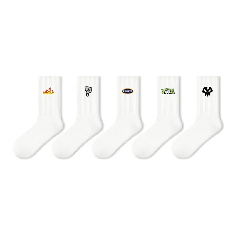Primeet Mid Calf Socks Unisex 5 Pack-17