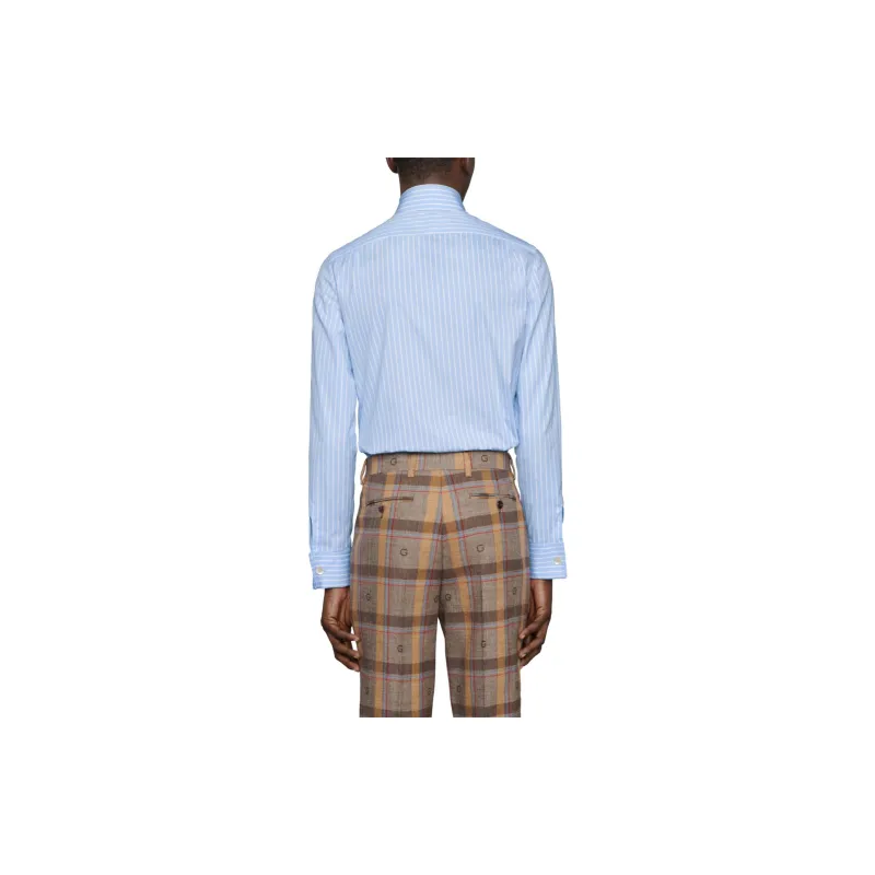 GUCCI Logo embroidered Striped Shirt-2