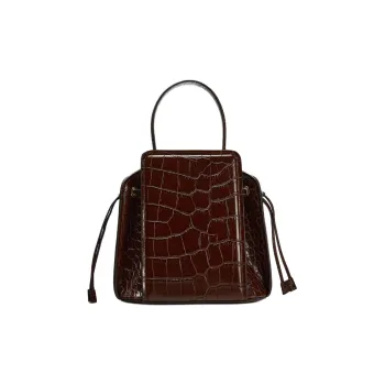 ZARA Polyurethane Bucket Bags Shoulder Bag Crossbody Bag Handbag Mini Women's Dark Brown