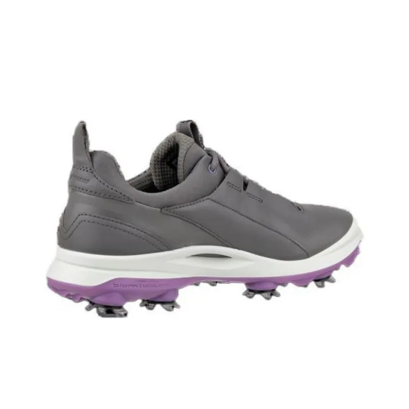 Ecco Anti Slip Wear Resistant Low Top Golf Shoes Men's Gray Purple-3