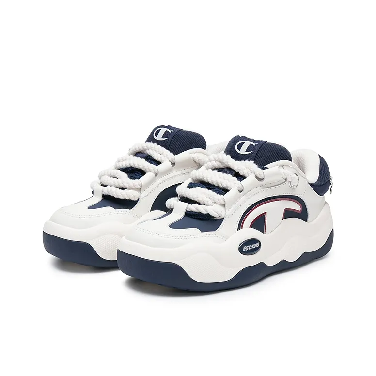 Champion CloudNine Cotton V1 Skateboard Shoes Men's Cream White/Obsidian Blue-2