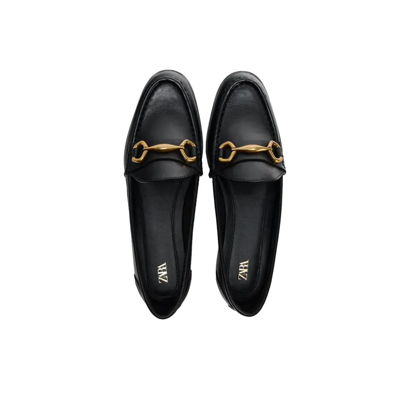 ZARA Loafers 1.5cm Women's Black-4