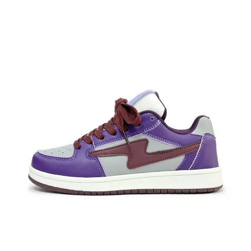 ABCYLM Coverage Slip-Resistant Cushioning Impact Resistance Wear-Resistant Low-Top Skateboard Shoes Unisex Night Purple