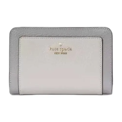Kate Spade Litchi Grain Leather Wallet Medium Size Women's Gray