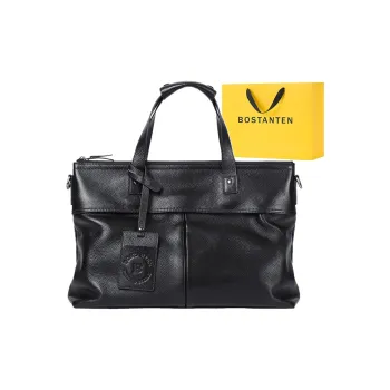BOSTANTEN Cow Leather Business Bag, Briefcase, Computer Handbag Regular Men's Black