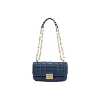 MICHAEL KORS Leather Crossbody Bag Shoulder Bag Small Size Women's Marine Blue