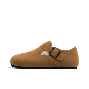 Old Meow Flat Round Tip Buckle Fully Enclosed Casual Shoes Women's