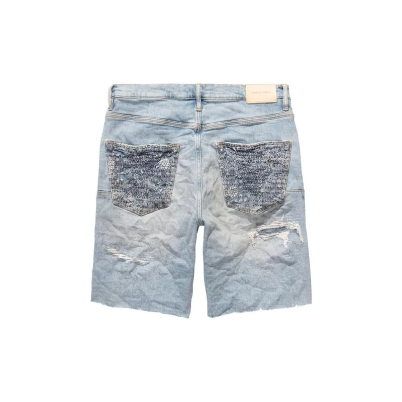 Purple Brand Logo-patch Denim Shorts-1