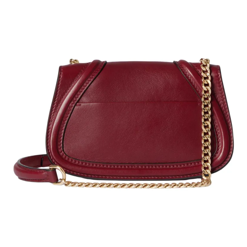GUCCI Blondie Leather Crossbody Bag Shoulder Bag Mini Women's Red-3