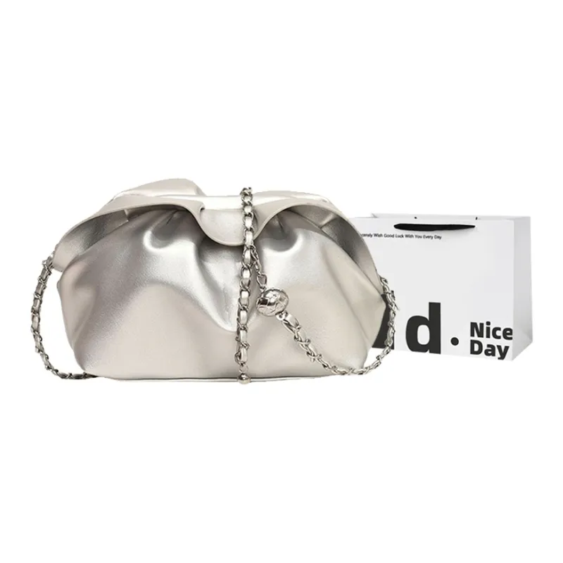 SWIMADE PU Crossbody Bag Women's Pearl White/Pearl Pink/Black/Silver-14