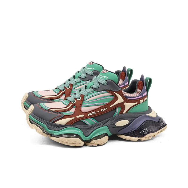 KMD Cushioning, Breathable, Height Increasing Low Top Chunky Sneakers Women's-1