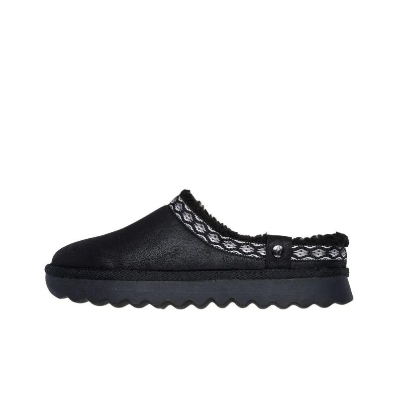 Skechers Cozy Abrasion-Resistant Slip-Resistant Wrap-toe Slippers Women's Black-0