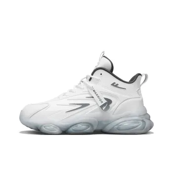 Warrior Anti Slip And Wear Resistant Lightweight Height Increasing Coverage Low Top Running Shoes Men's White Gray
