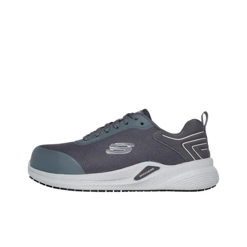 Skechers Work Anti-Slip Wear-Resistant Low-Top Casual Shoes Women's Gray Pink