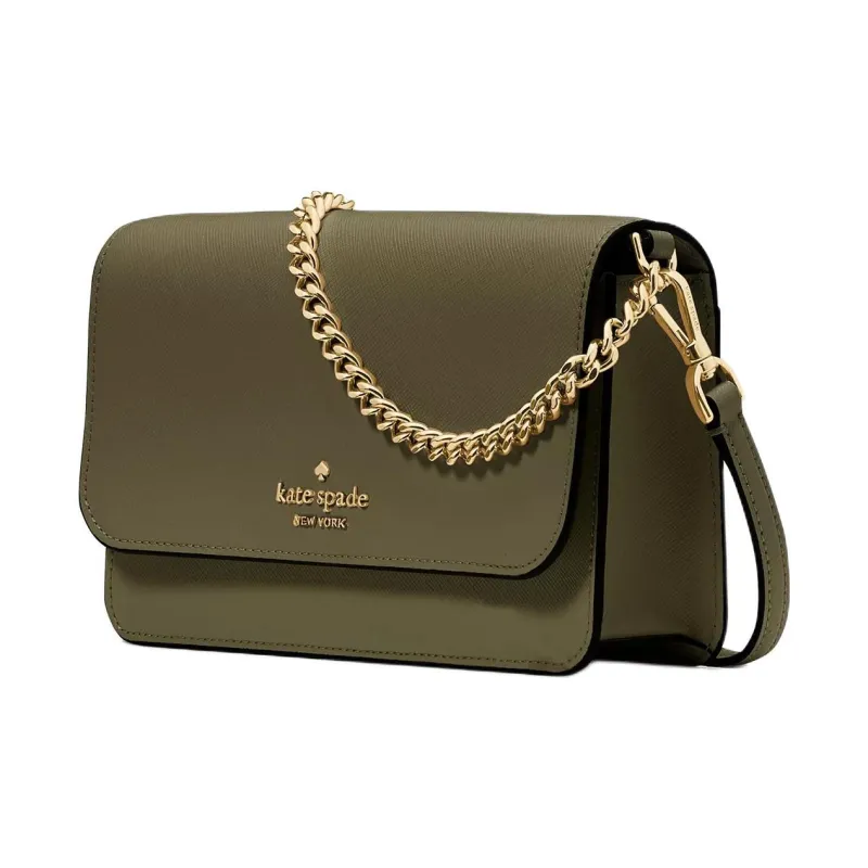 Kate Spade Saffiano Leather Shoulder Bag, Crossbody Bag Mini Women's Seaweed Green-1