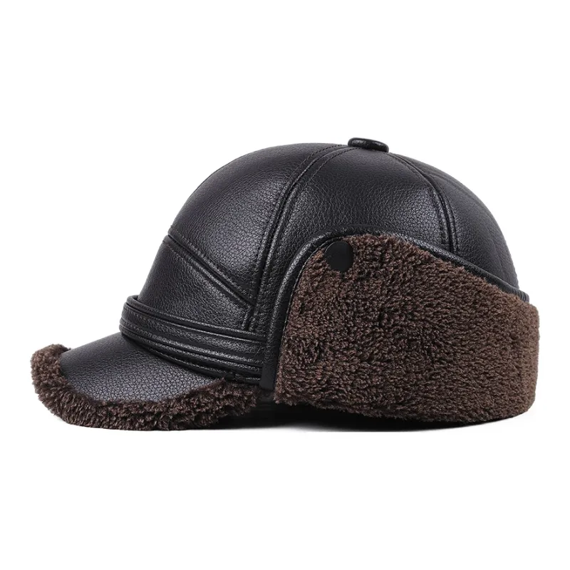 DENSSYNE Pu Leather Baseball Caps Men's-3
