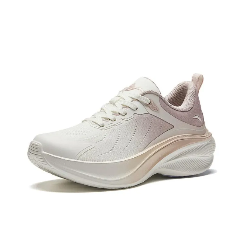 Anta Anti Slip Wear Resistant Low Top Casual Running Shoes Women's White Pink-1