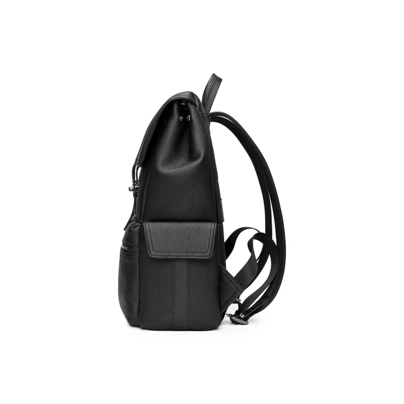 FAIRWHALE Cow Leather Backpack Tubas Men's Black-2