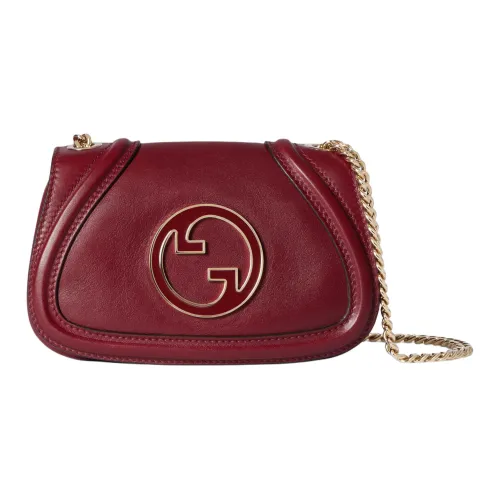 GUCCI Blondie Leather Crossbody Bag Shoulder Bag Mini Women's Red