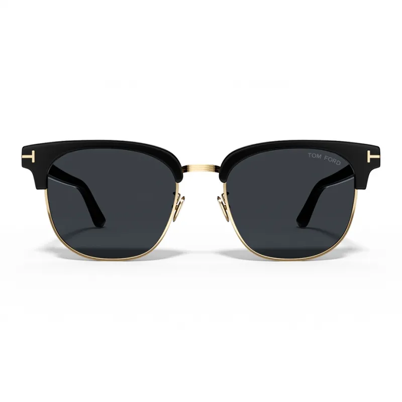 TOM FORD Plate Alloy Frame Browline Sunglasses Unisex-1
