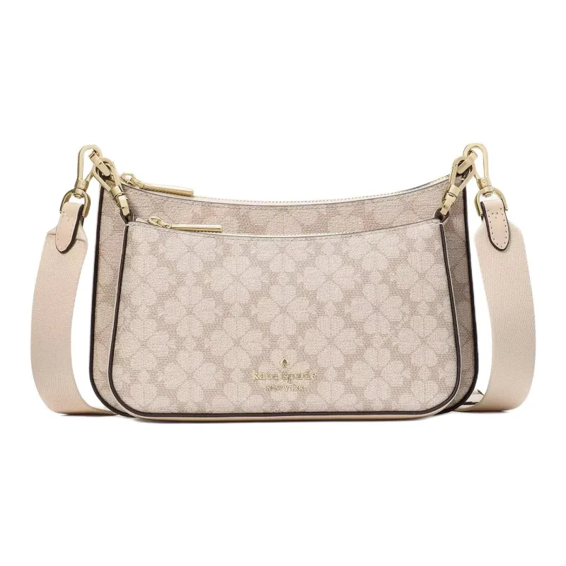Kate Spade PVC Shoulder Bag, Crossbody Bag Trumpets Women's Dark Beige Multicolor-0