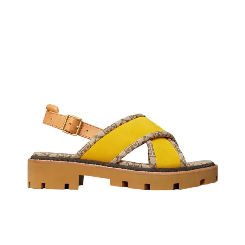 TORY BURCH T MonogramT Monogram Strap Sandals Women's Yellow-3