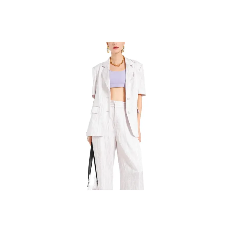 BESIONIA SS24 Business Suits Coats Women's Light Purple-3