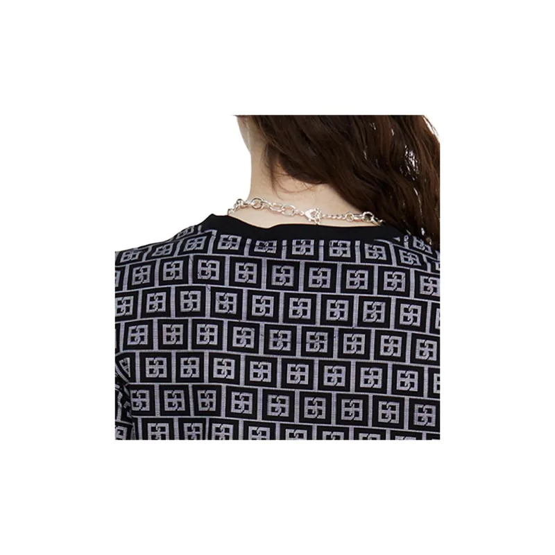 BESIONIA SS21 T Shirt Women's Black Geometric Pattern-6