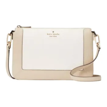 Kate Spade Litchi Grain Leather Shoulder Bag, Crossbody Bag Women's Light Sand Multicolor
