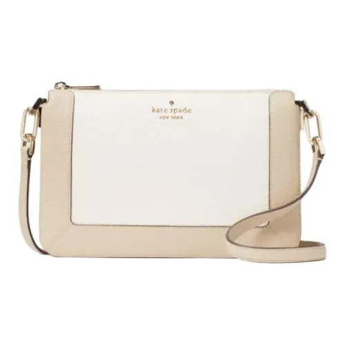 Kate Spade Litchi Grain Leather Shoulder Bag, Crossbody Bag Women's Light Sand Multicolor