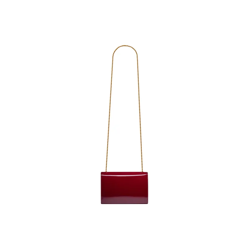 SAINT LAURENT KATE Calfskin Shoulder Bag, Crossbody Bag Trumpets Women's Red-3