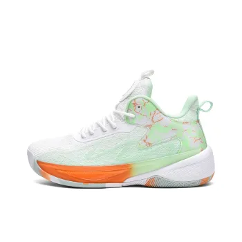 MUSHILANDI Cushioning, Breathable, Lightweight, Rebound Low Top Basketball Shoes Men's White Fruit Green
