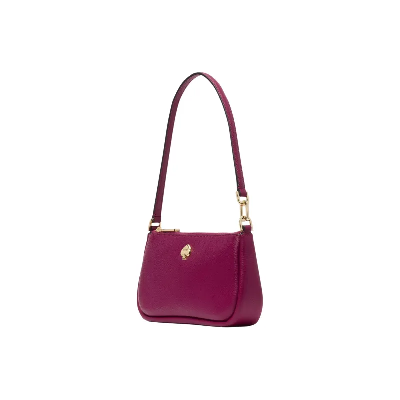 Kate Spade Litchi Grain Leather Shoulder Bag Handbag Shoulder Bag Women's Black Gooseberry-1