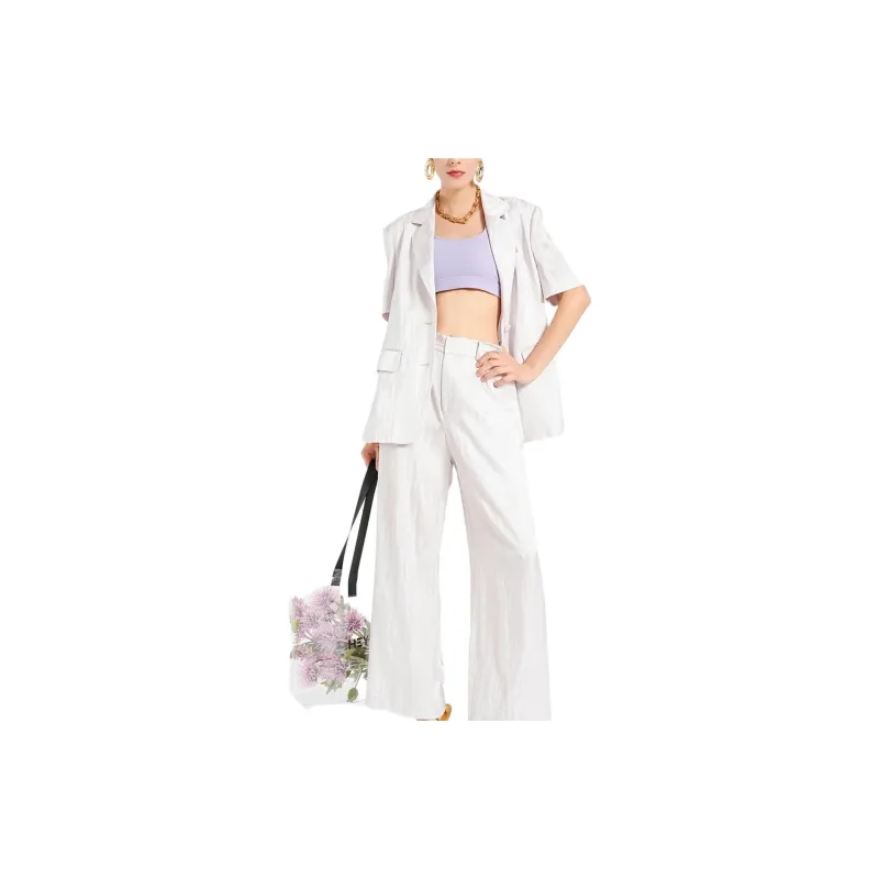 BESIONIA SS24 Business Suits Coats Women's Light Purple-4