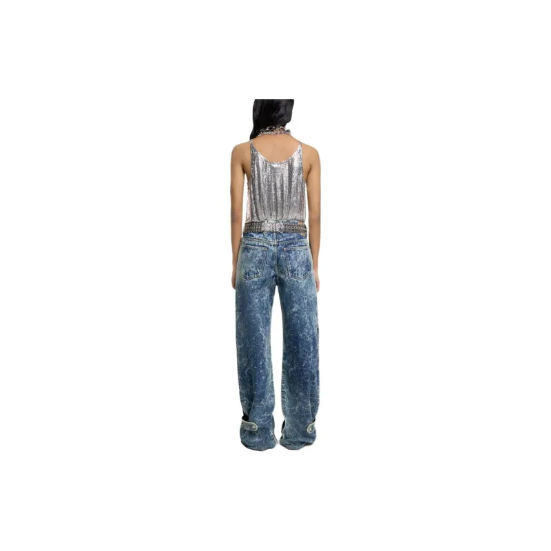 Rabanne Wide Leg Jeans 'Acid Water Green'-3