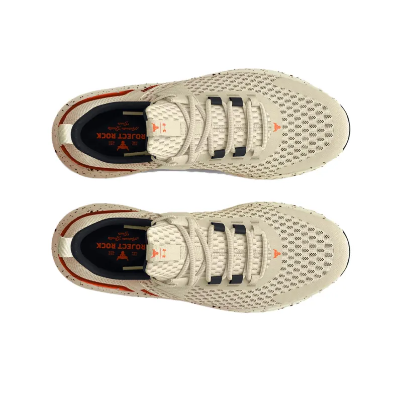 Under Armour Project Rock BSR 4 Breathable Low Top Training Shoes Men's Beige Black-2