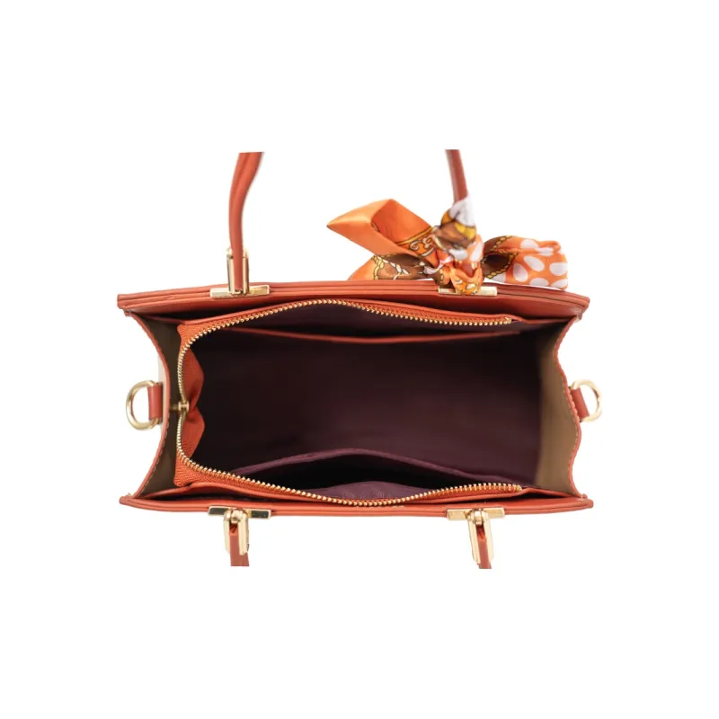 Vigno Synthetic Leather One Shoulder Handbags Women's Apricot & Brown-5